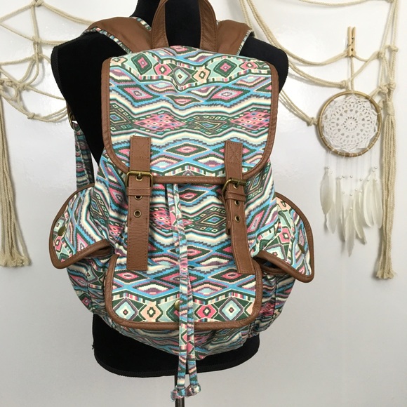Candie's Handbags - Candies canvas colorful aztec print backpack